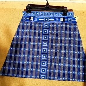 studio m skirt nwt size medium navy white nwt